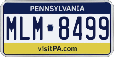 PA license plate MLM8499