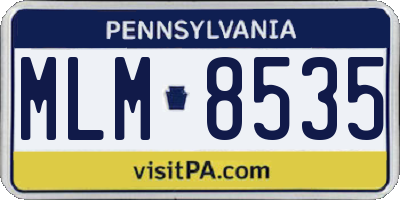 PA license plate MLM8535