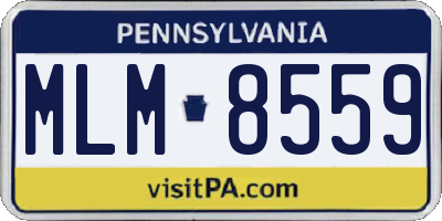PA license plate MLM8559