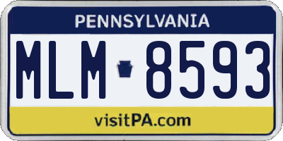 PA license plate MLM8593