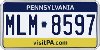 PA license plate MLM8597