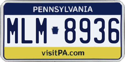 PA license plate MLM8936