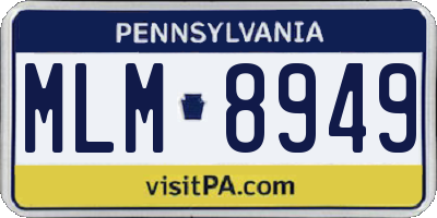PA license plate MLM8949