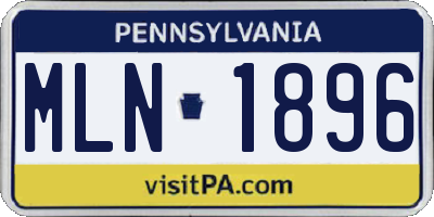PA license plate MLN1896