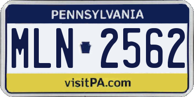 PA license plate MLN2562
