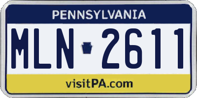 PA license plate MLN2611