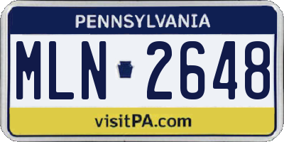 PA license plate MLN2648