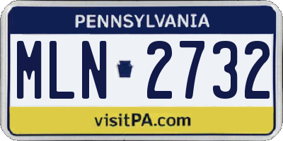PA license plate MLN2732