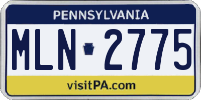 PA license plate MLN2775