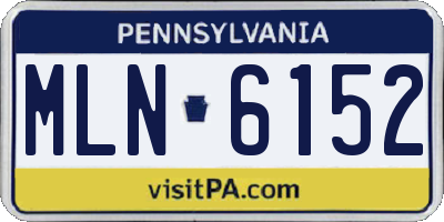PA license plate MLN6152