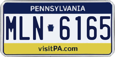 PA license plate MLN6165