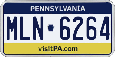 PA license plate MLN6264