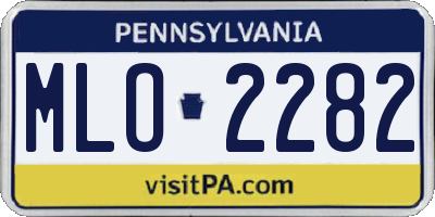 PA license plate MLO2282