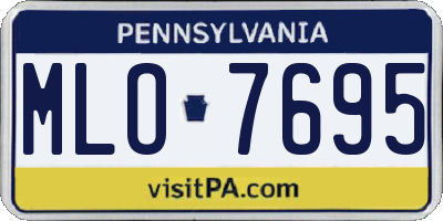 PA license plate MLO7695
