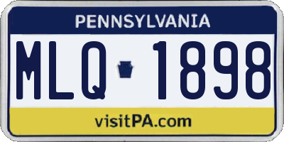 PA license plate MLQ1898