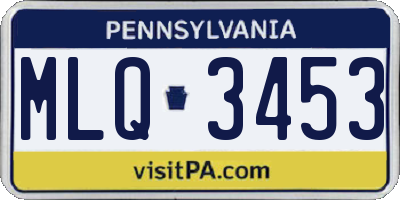 PA license plate MLQ3453