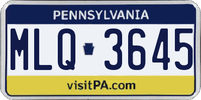 PA license plate MLQ3645