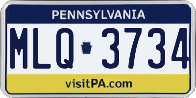 PA license plate MLQ3734