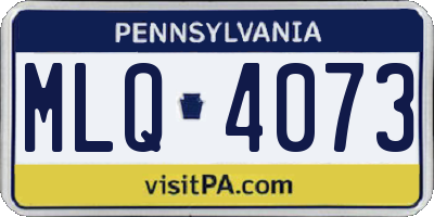 PA license plate MLQ4073