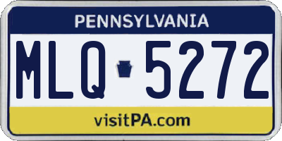 PA license plate MLQ5272
