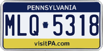 PA license plate MLQ5318