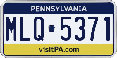 PA license plate MLQ5371