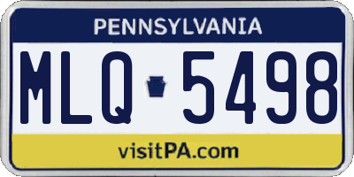 PA license plate MLQ5498