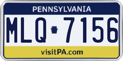 PA license plate MLQ7156