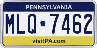 PA license plate MLQ7462
