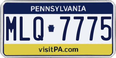PA license plate MLQ7775