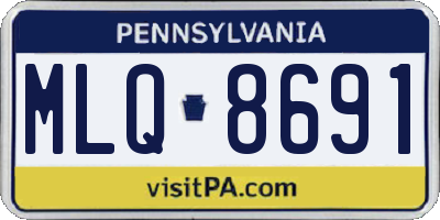 PA license plate MLQ8691