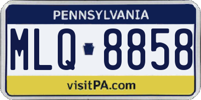 PA license plate MLQ8858