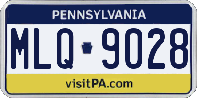 PA license plate MLQ9028