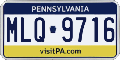 PA license plate MLQ9716