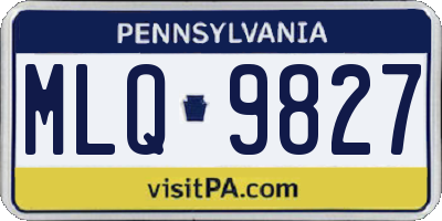 PA license plate MLQ9827