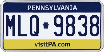 PA license plate MLQ9838