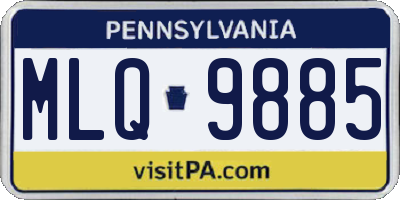 PA license plate MLQ9885