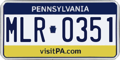 PA license plate MLR0351