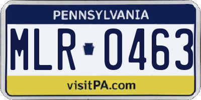 PA license plate MLR0463