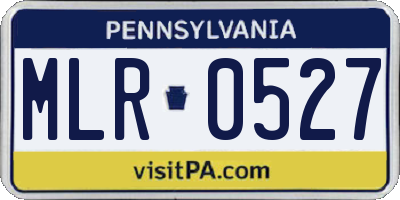 PA license plate MLR0527