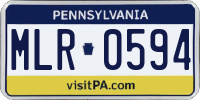 PA license plate MLR0594