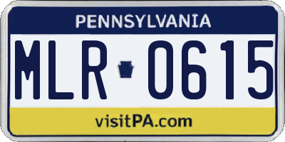 PA license plate MLR0615