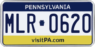 PA license plate MLR0620