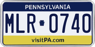 PA license plate MLR0740