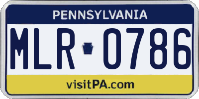 PA license plate MLR0786
