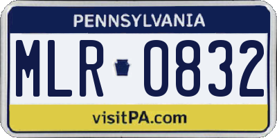 PA license plate MLR0832