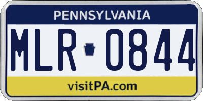 PA license plate MLR0844