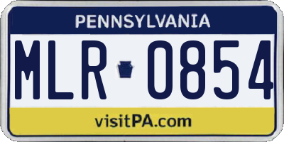 PA license plate MLR0854