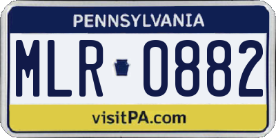PA license plate MLR0882