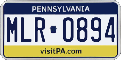 PA license plate MLR0894